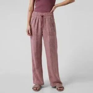 Athleta - Cabo Linen Wide Leg Pant - Tawny Rose